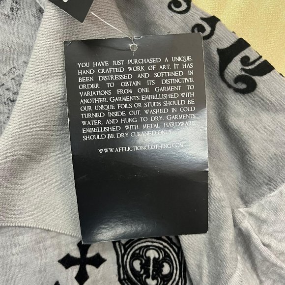 NWT AFFLICTION DAMAGE HOLE Polo T-shirt - Picture 5 of 7